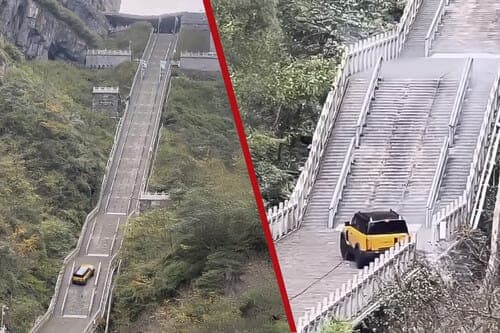 Prueba de vehículo todoterreno en China provocó daño en la montaña Tianmen